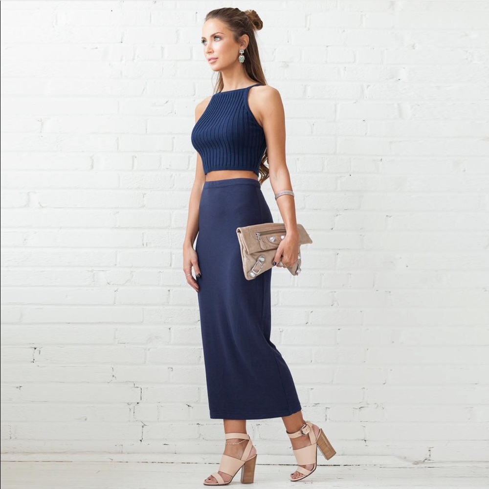 COVETED BASICS Knit Maxi Skirt